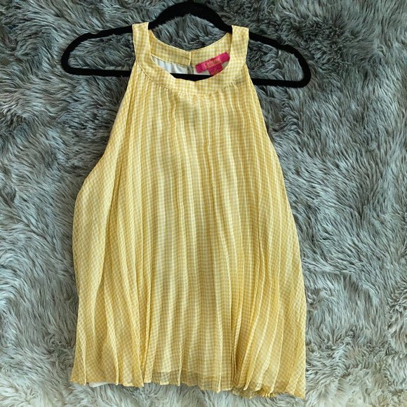 Catherine Malandrino Tops - Catherine Malandrino Women's Yellow/White Sleeveless Blouse Size Large